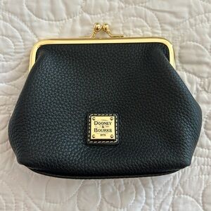 Dooney & Bourke Black Clutch with Gold Accents